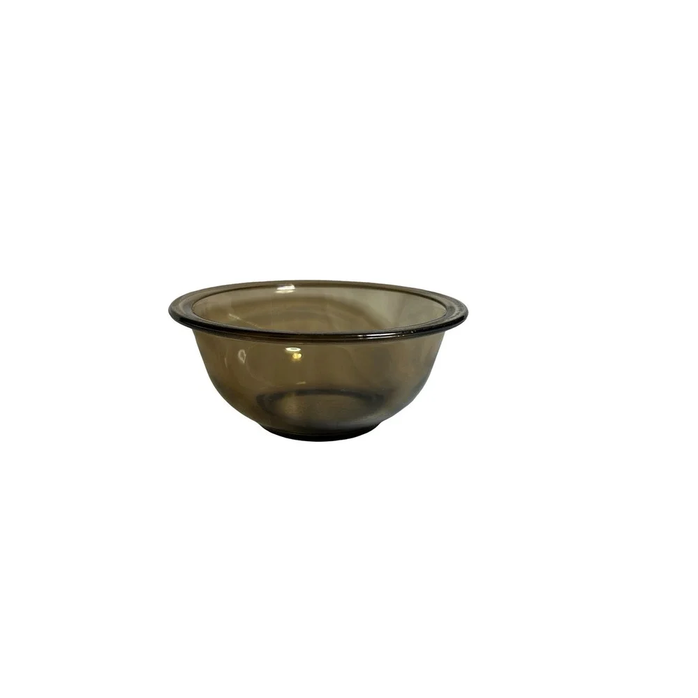 Vintage Pyrex Visions Amber Smoke Glass Bowl 322 1L 1 Qt USA